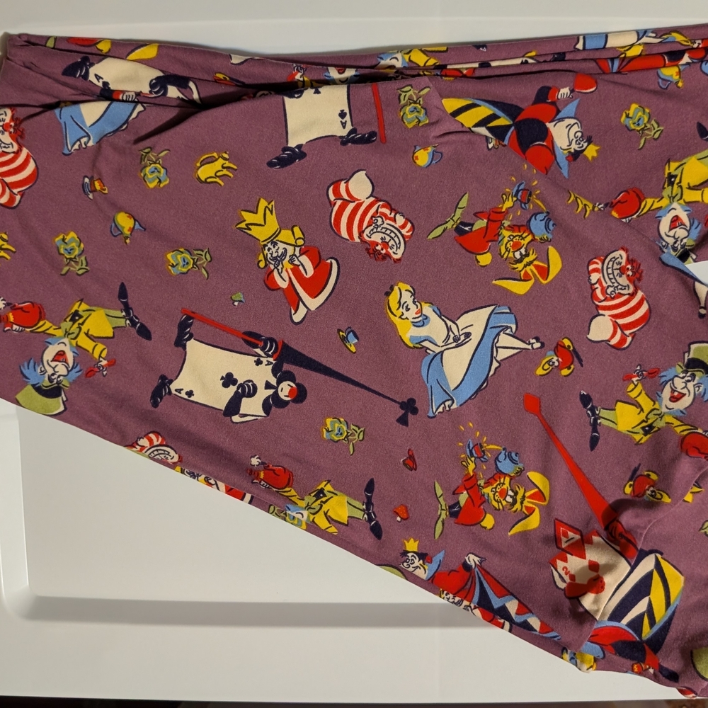 LuLaRoe Purple Leggings with Cartoon Design